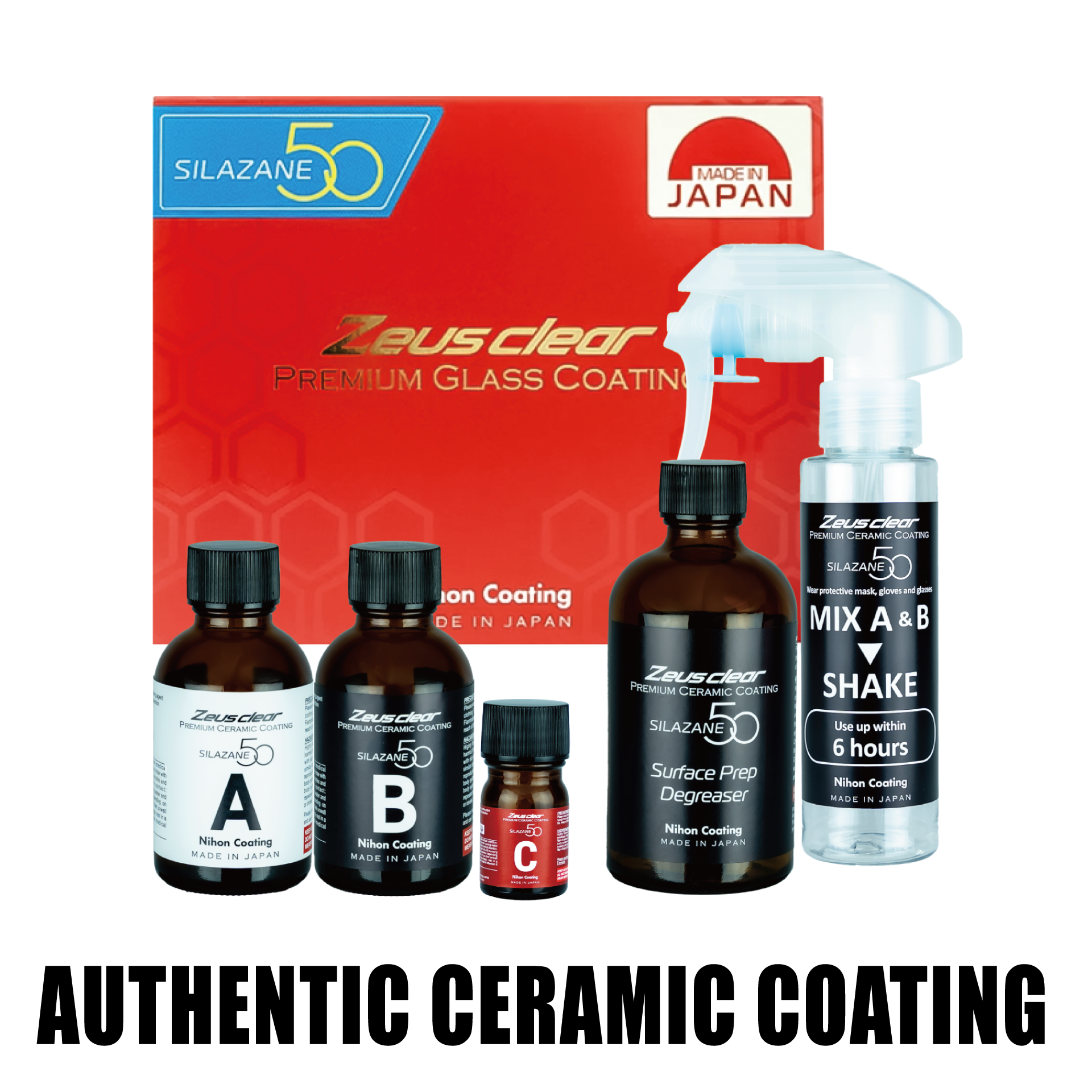 シラザン50Zeus clear PREMIUM GLASS COATING One-coat | 3 Years | 9H] Premium Ceramic Coating for Cars SILAZANE50