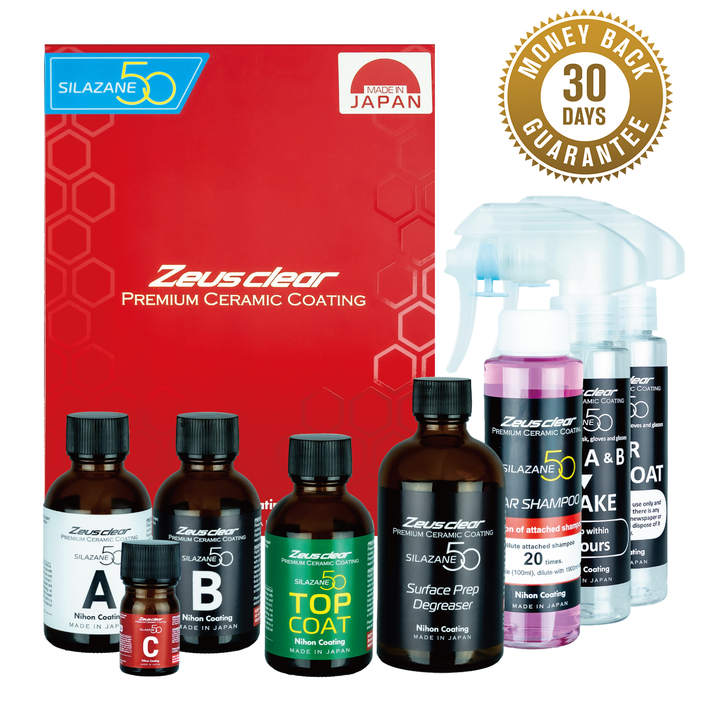 [Two-Coat | 5 Years | 9H] Premium Ceramic Coating for Cars SILAZANE50 COMPLETE KIT